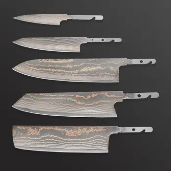 DIY廚刀刀坯,手工打造銅質大馬士革鋼刀刃坯,鋒利無比,無刀柄,是定製刀具套裝的理想之選。 10 最佳銷售 刀坯 - №5