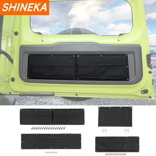 SHINEKA-Bolsa de almacenamiento para portón trasero, funda organizadora de herramientas para Suzuki Jimny 2012-2017 2019 2020 2021 JB64 JB74W, accesorios interiores