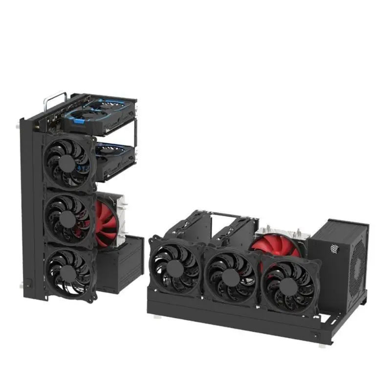 R53C Mining Rig Frame for GPU Aluminum Open Miner Mining Frame Rig Case Support Graphics Card Insulation for Bitcoin