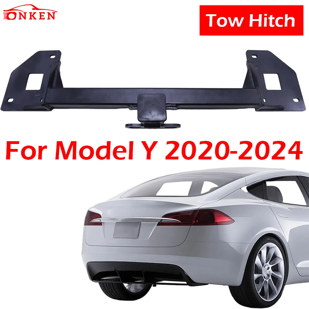 

For Tesla Model Y 2020-2024 Tow Hitch Tow Hook Adapter Tow Hook Rear Trailer Ring Receiver Accessories (Without Hook)