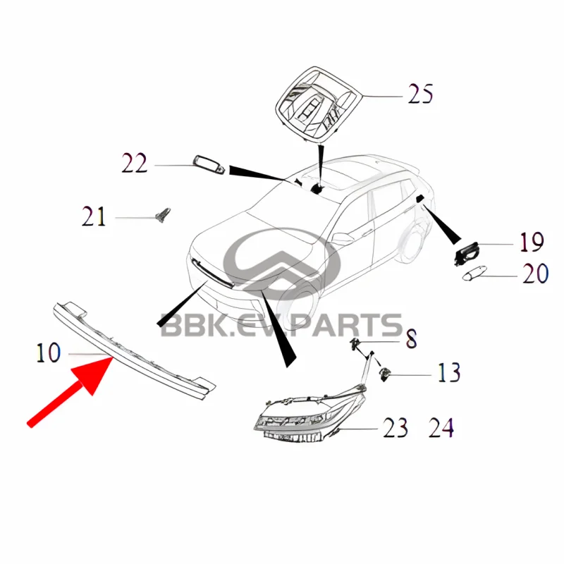 Front Center Daytime Running Light For EXEED LX 2020- 605000179AA