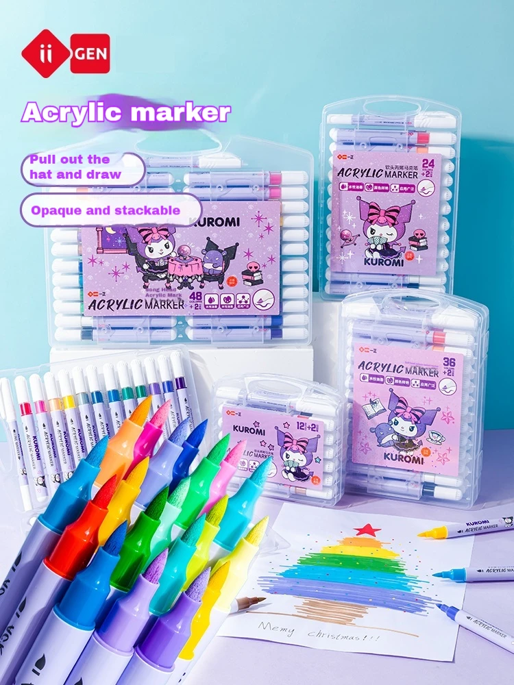 

Акриловые маркеры с мягким наконечником IIGEN, моющиеся водостойкие кисти для детей, художественный рисунок, детский сад, студенты, офисные принадлежности