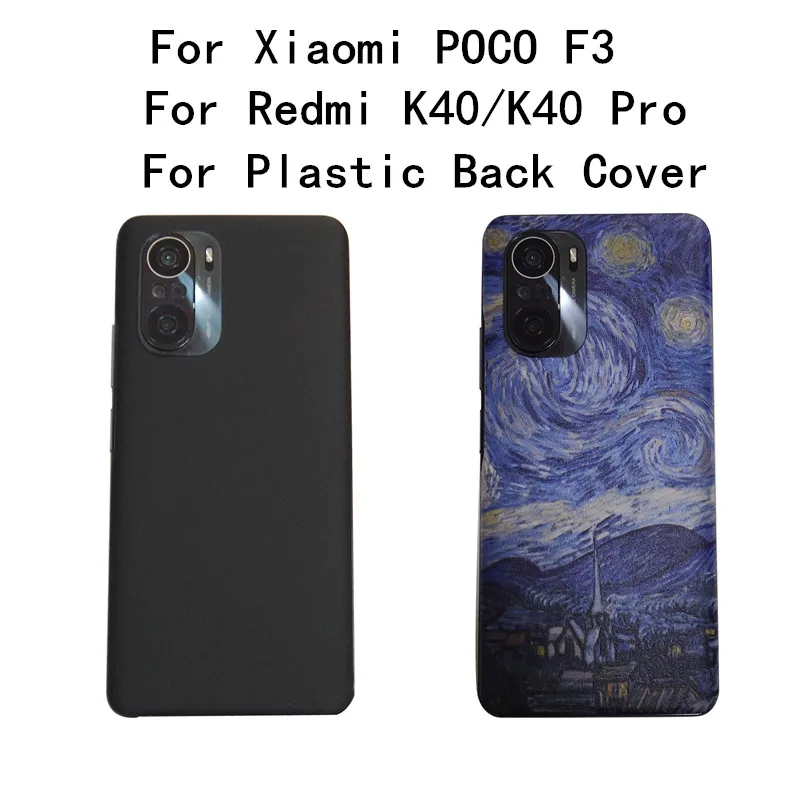 Plastic For Xiaomi POCO F3 Battery Back Cover Back For Redmi K40 Pro Back Cover Door Housing Case Cover K40 Replacing Back Cover