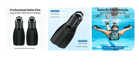 2026 High quality Adjustable Side Mount Swimming Fins Professional Diving Flippers for Butterfly Breaststroke Training