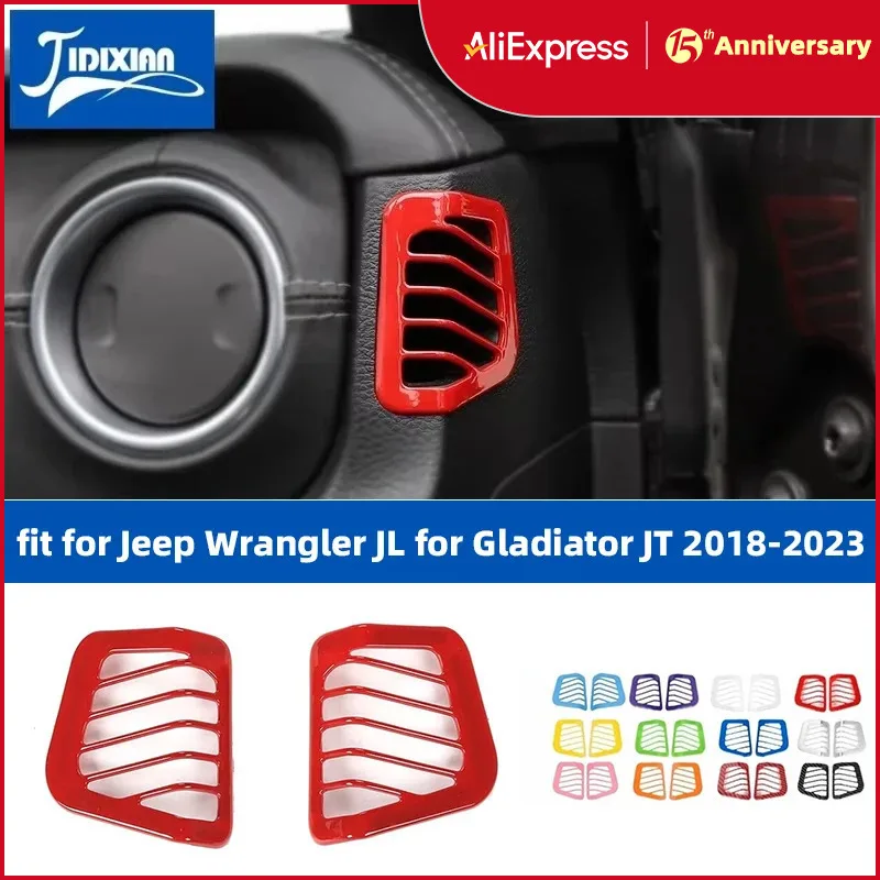 Car Air Conditioning Vent Outlet Decoration Cover fit for Jeep Wrangler JL for Jeep Gladiator JT 2018 2019 2020 2021 2022 2023