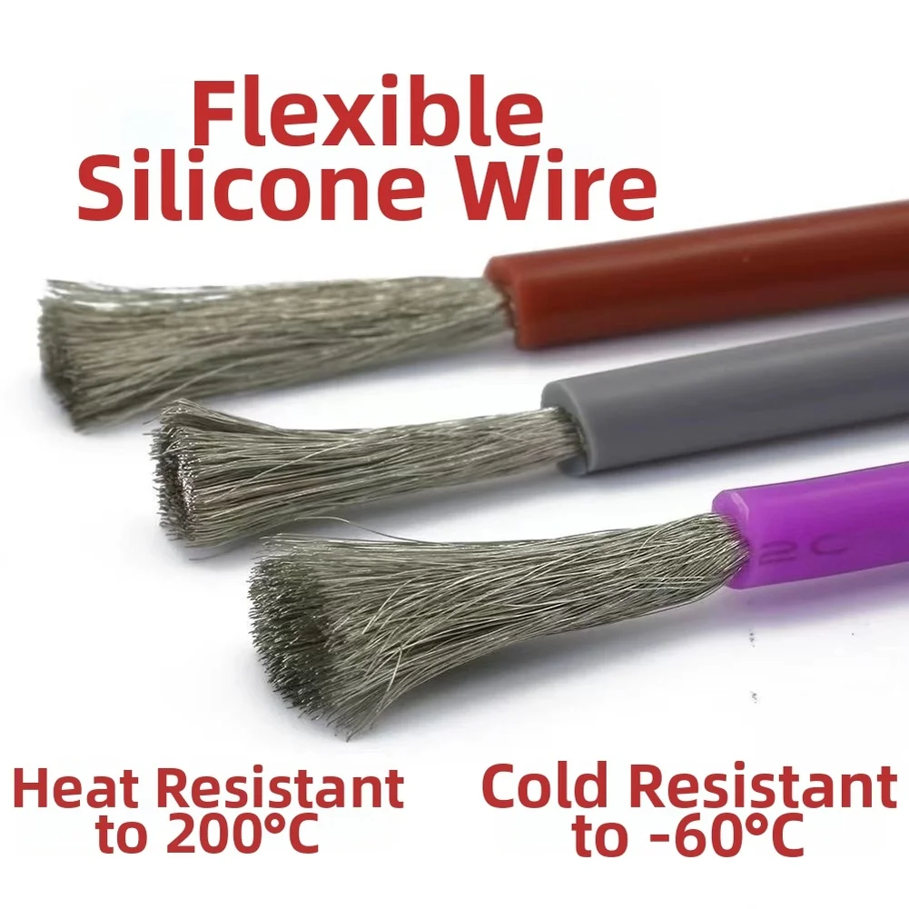 10AWG Silicone Wire Power Cable for with Reinforced Copper Terminals and Red Black Mesh Sleeve for Secure Wiring