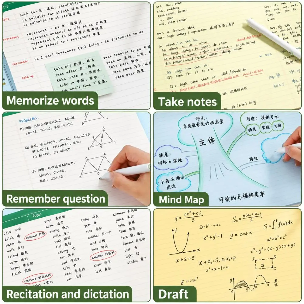 High Quality Split Column A3 Lined Notepad Anti Bleed Soft Eye Friendly Draft Paper Large Size Writing Paper Students