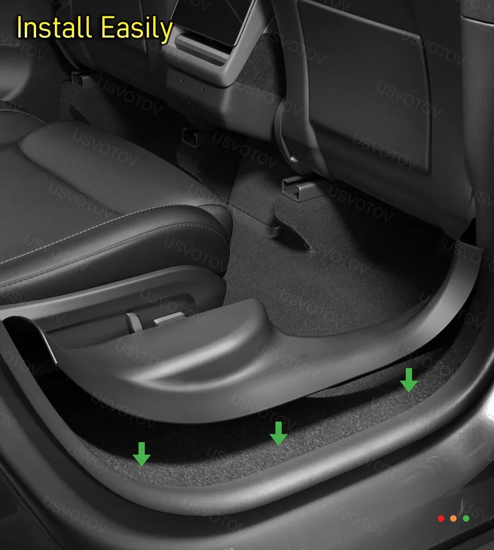 Für 2026 Tesla Model YL Zubehör Türschwellenschutz Anti-Kick Türschwellen-Schutzleisten Unter-Sitz-Eck-Flock-Schutzabdeckung Polster – Detail 6