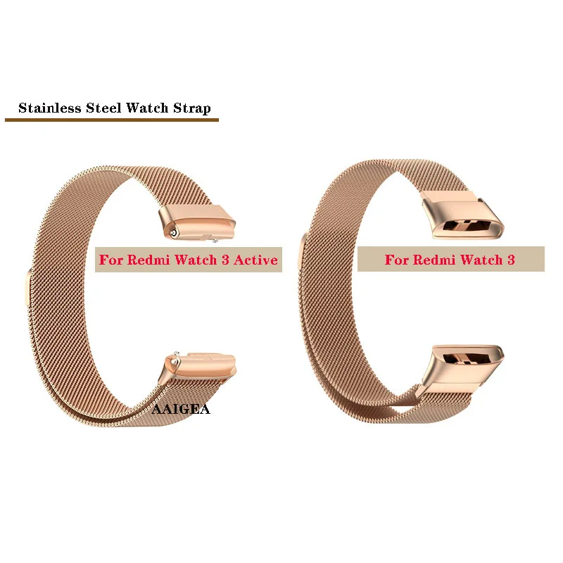 For Redmi Watch 3 Active Milanese Loop Stainless Steel Metal Band Strap