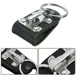 Detachable Key Chain Men Black PU Leather Accessories For Business Keyring Keyring Clip Belt Steel Holder X5Q1