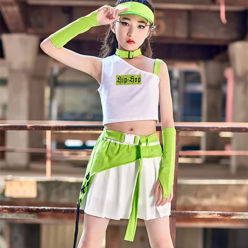 Kid Kpop Hip Hop Clothing Oversized T Shirt Crop Top Streetwear Jogger Sweat Pants for Girls azz Dance Costume Clothes