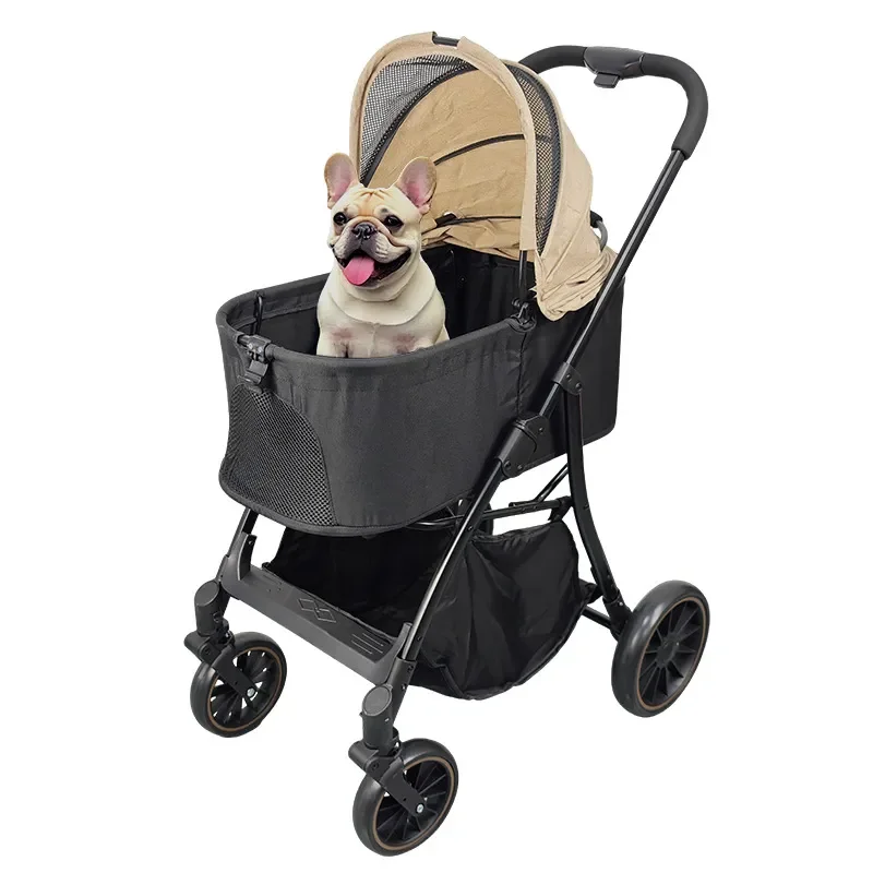 Foldable Lightweight Pet Stroller for Small Dogs and Cats Detachable Portable Trolley Cart for Outdoor Walking Travel