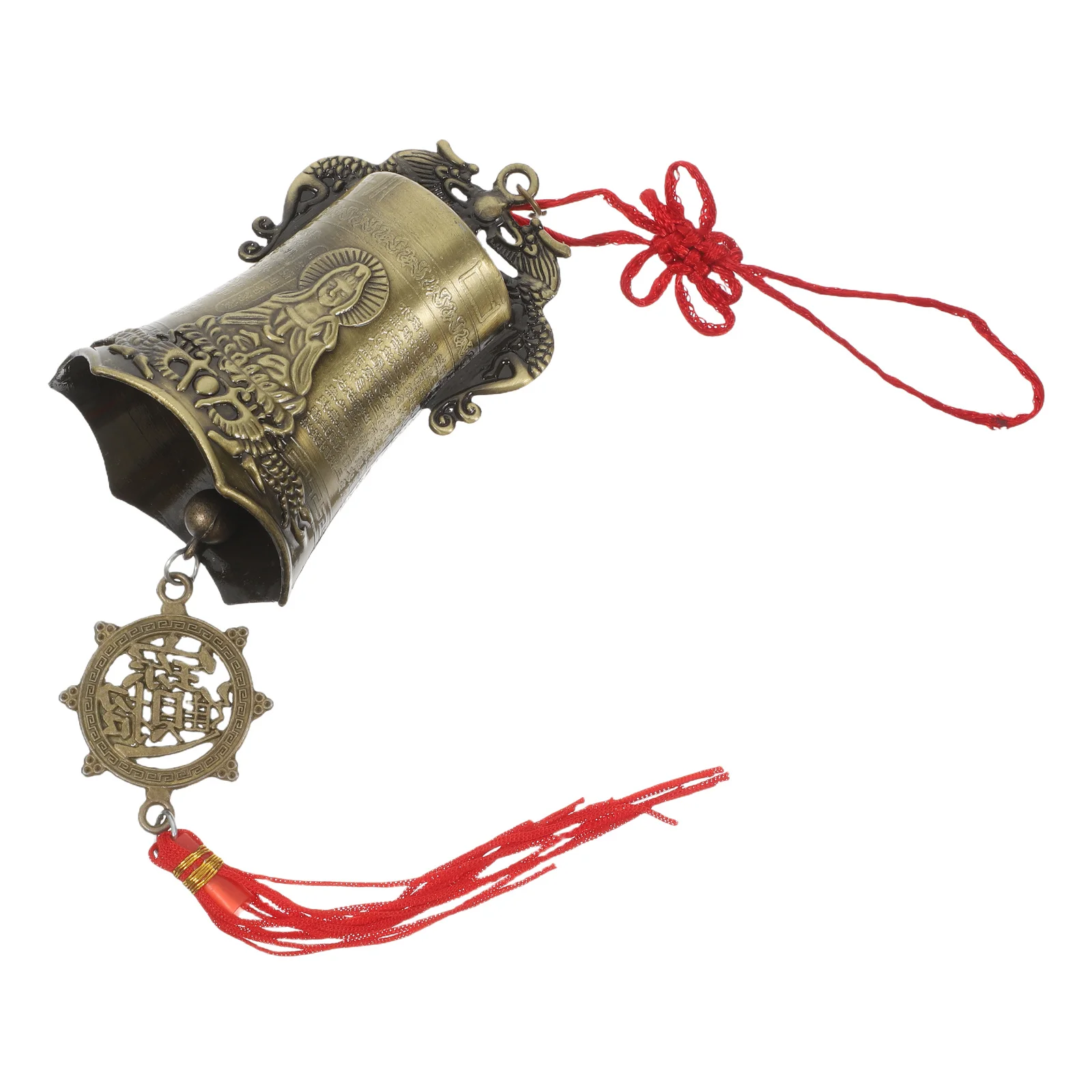 

Vintage Dragon Bell Feng Shui Metal Hanging Temple Wind Chime Good Luck Bless Home Garden Door Protection Charm