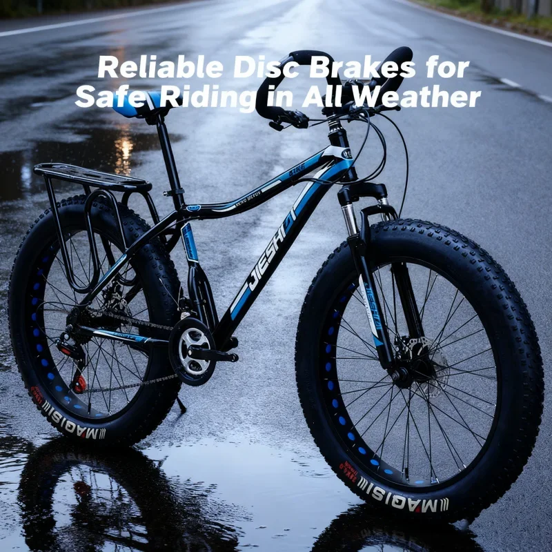 

Adult Men's Large Tire Bicycle Black/Blue Hollow Butterfly Handle Variable Speed Thick Wide Snow Mountain Off-Road Fat Bike