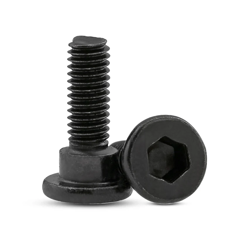 สกรูหัวหกเหลี่ยมแบบขั้นบันได M2.5 M3 สีดำ เกรด 12.9 เหล็กกล้าคาร์บอน พร้อมแผ่นรองรับแบบขั้นบันได สกรูยึดตำแหน่งแบบขั้นบันได