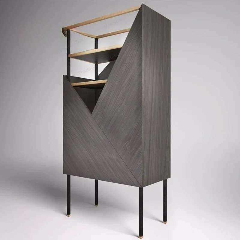 Designer new product/model room creative special-shaped personalized wine cabinet metal bookcase