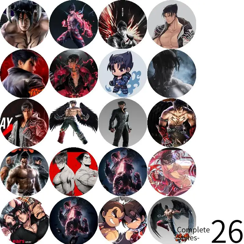 Kazama Jin Game Anime Character Soft Button Badge Brooch anchor Peripherals Pin Tinplate Trinket Accessories Customize Jewelry