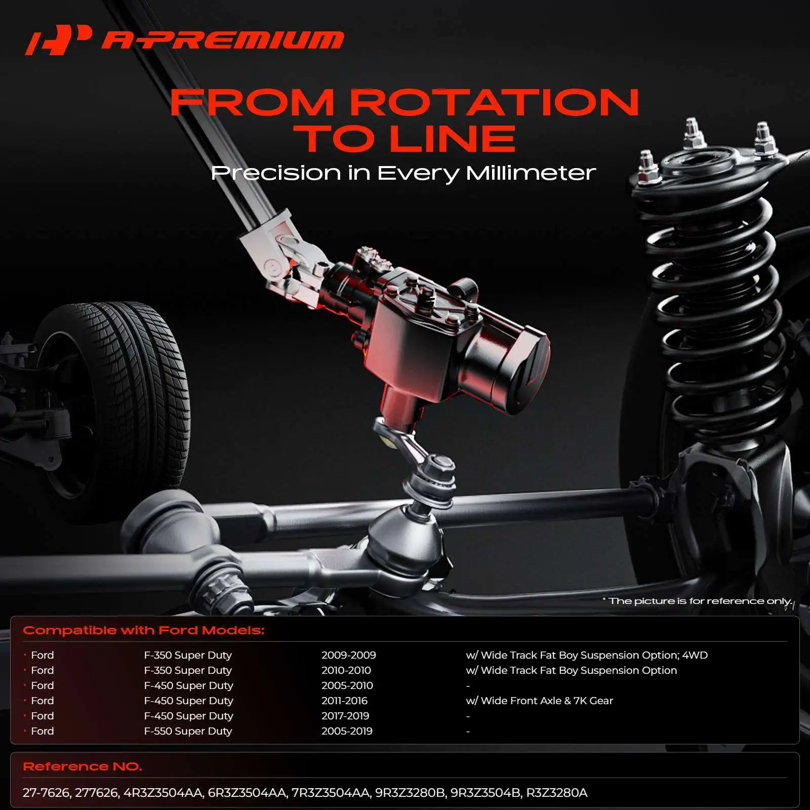 A-Premium Power Steering Gear Box for Ford F-350 Super Duty 2009-2010 F-450 Super Duty F-550 Super Duty 2005-2019