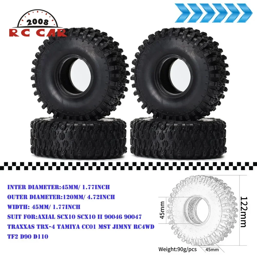 

1.9"120mm Tire 1/10 Climbing Rock Crawler Tyre For TF2 D90 D110 SCX10 II 90046 90047