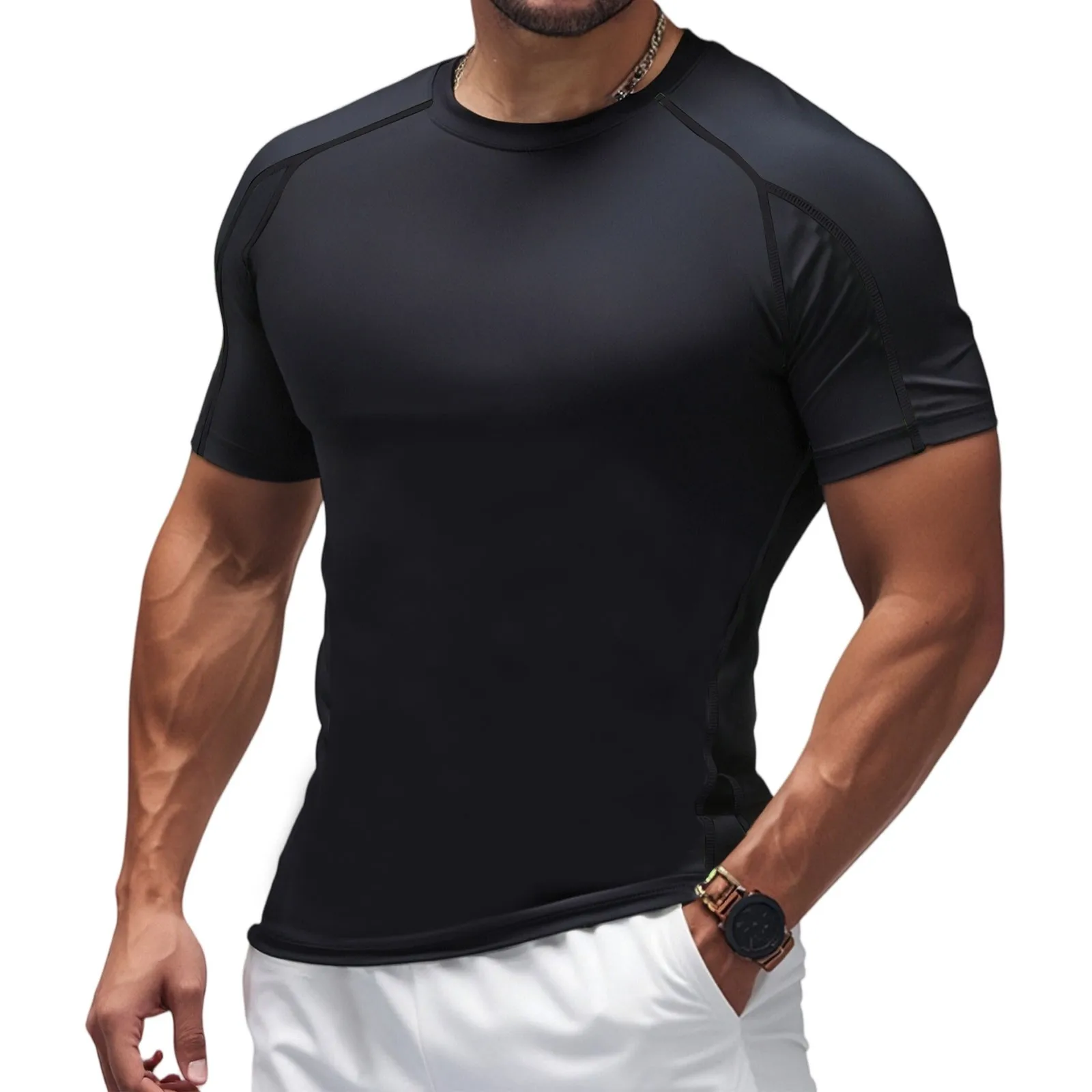 

Casual Man Sleeveless Shirt Daily Men'S Pro Compression Short Sleeve Workout Shirt Quick-Dry Stretch 3-Pack Shirts Tank Tops