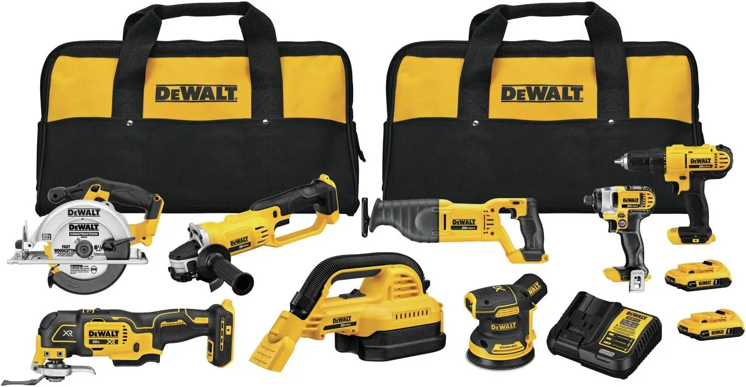 

DEWALT 20V MAX* Cordless Drill Combo Kit, 8-Tool (DCK883D2)