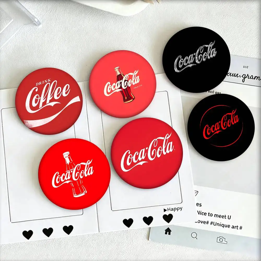 Soda Water C-Coca-C-Cola Round Badge Creative Brooch Clothing Backpack Accessories Lapel Pin