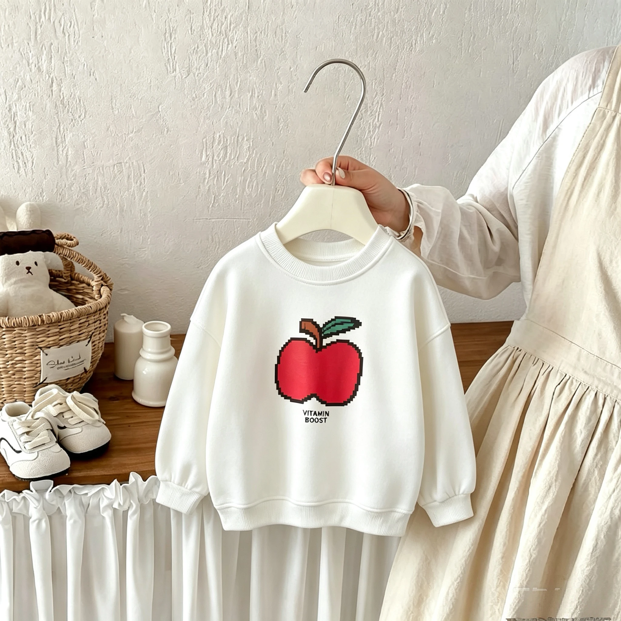 Girl Clothes Printed Lemon Sweatshirts Autumn Long Sleeved Tops Loose Fashion New Style Kids Round Collar Hoodie Children 6m-6y