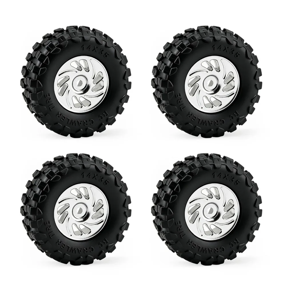 RC Crawler Brass Outer Ring Positive Offset Wheel 35mm Tires For Axial SCX30 1/30 Scale Customizable Size Upgrade  Accessories