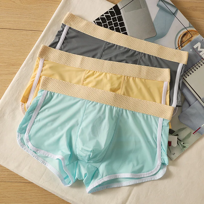 メンズ抗菌ボクサー,通気性下着,ソフトパンツ,シームレスショーツ,快適なuポーチモーダルパンティー,セクシー