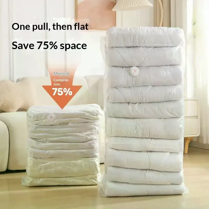 Reusable Compression Empty Bag Sealer Clothes Travel Packing Organizer Vacuum Large Plastic Storage Bags Storing Clothes Blanket