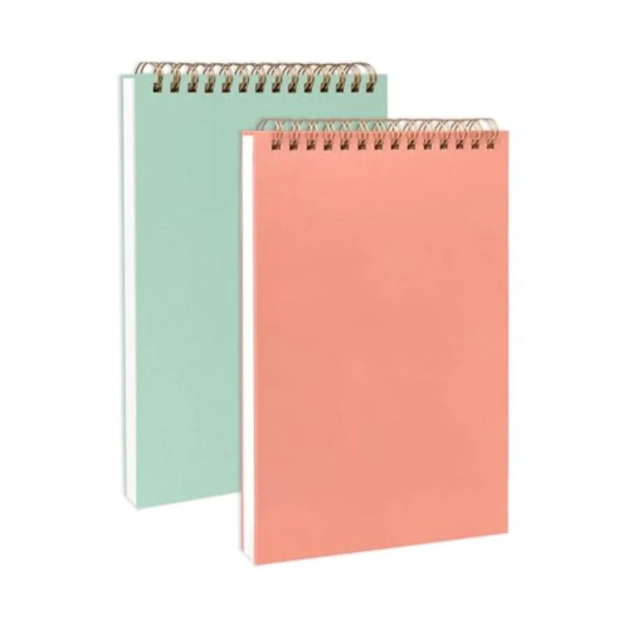 

Upright Sketch Coil Notebooks, 2-Pack Pink and Green,7.5 x 5.1 Inches, Hardcover with 1150GSM Cardstock, 100 Pages/ 50 Sheets,