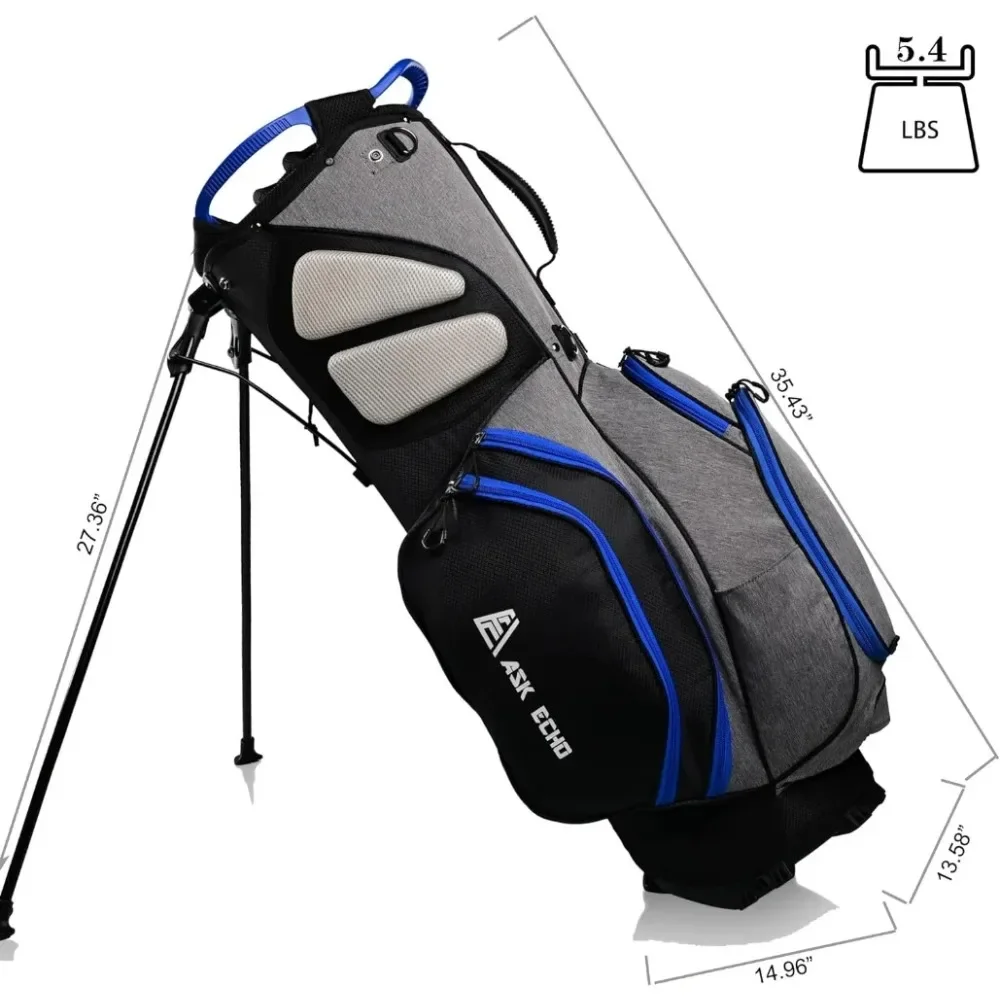 Lightweight Golf Stand Bag with 14 Way Full Length Dividers 9 Pockets