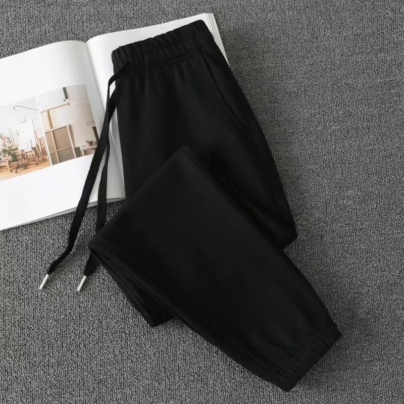กางเกงขายาวผู้หญิงทรงหลวมเอวสูงมีเชือกผูก แต่งกระเป๋า สไตล์ลำลอง เหมาะสำหรับฤดูหนาว