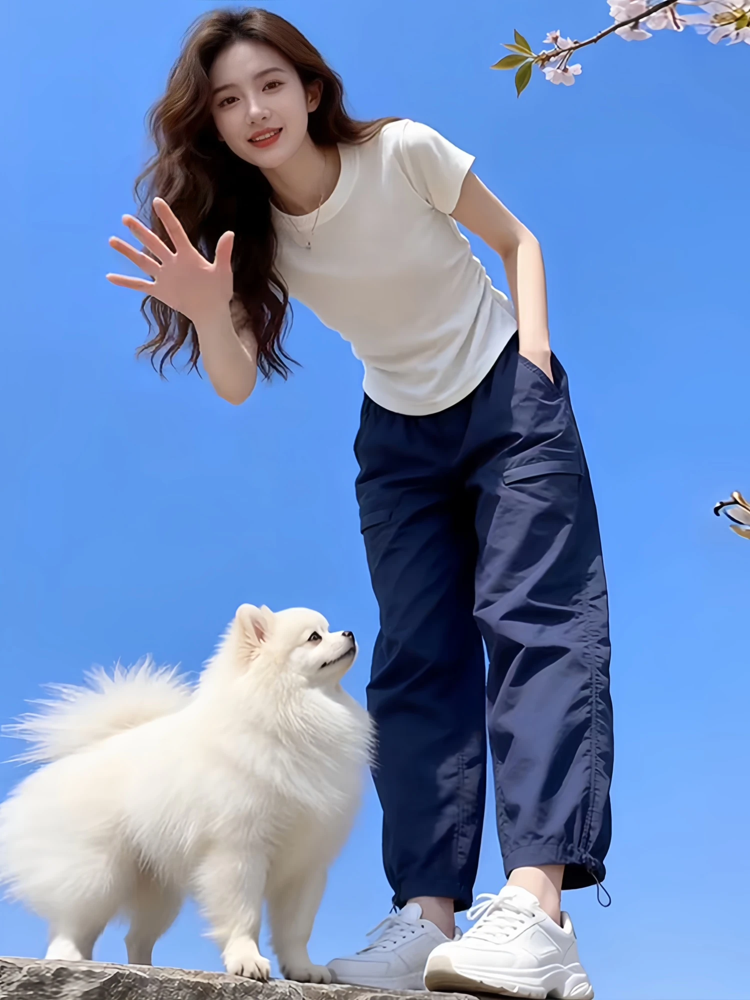 

Summer Leisure Women's Set round Neck Short Sleeve T-Shirt And Sport Work Pants Two-Piece Set Casual Style Pure Color Design