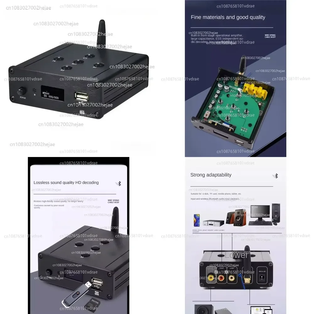 HD Lossless Music Player ES9038 Decoding Bluetooth 5.0 U Disk TF Card FM Radio HIFI Digital Turntable 2.1 Channel Output