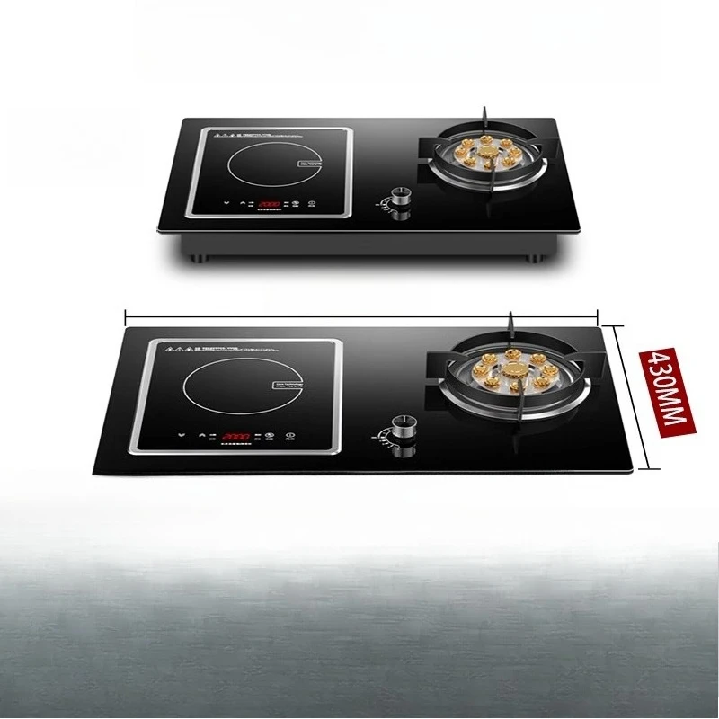 Household one gas and one electricity dual-purpose gas stove embedded natural liquefied gas induction cooker