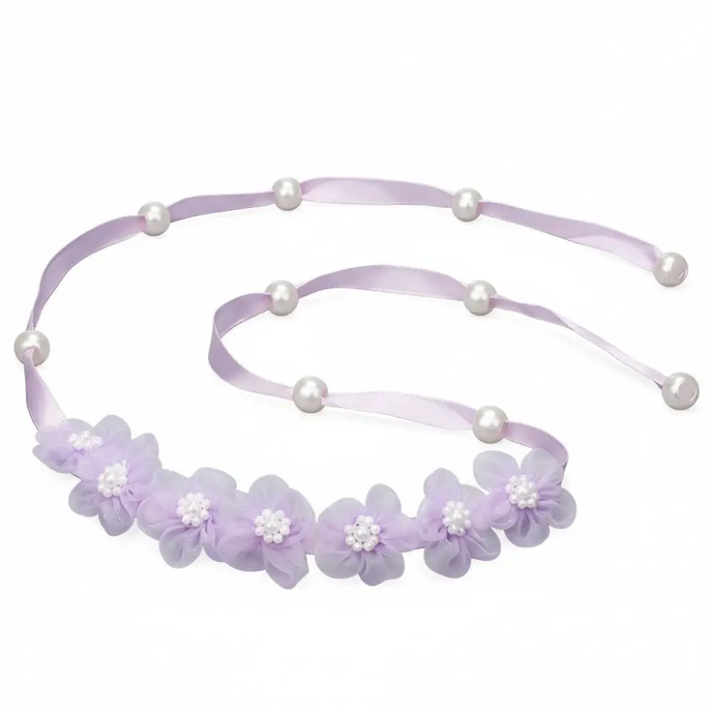 

Детский венок из искусственного жемчуга и цветов ручной работы, модный аксессуар для девочек