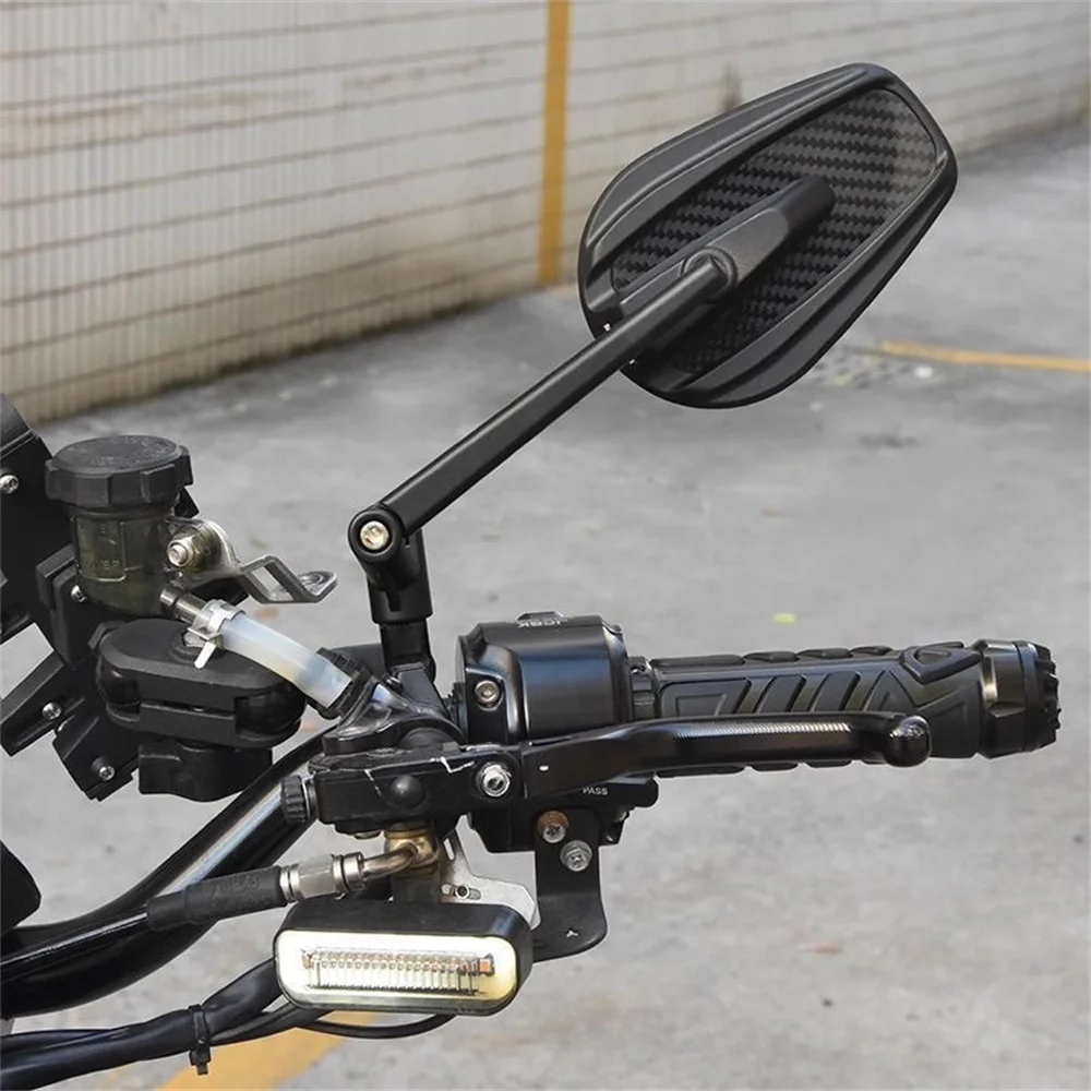 

Universal large-field vision motorcycle rearview mirror with Carbon fiber pattern convex mirror side mirror rear view mirror