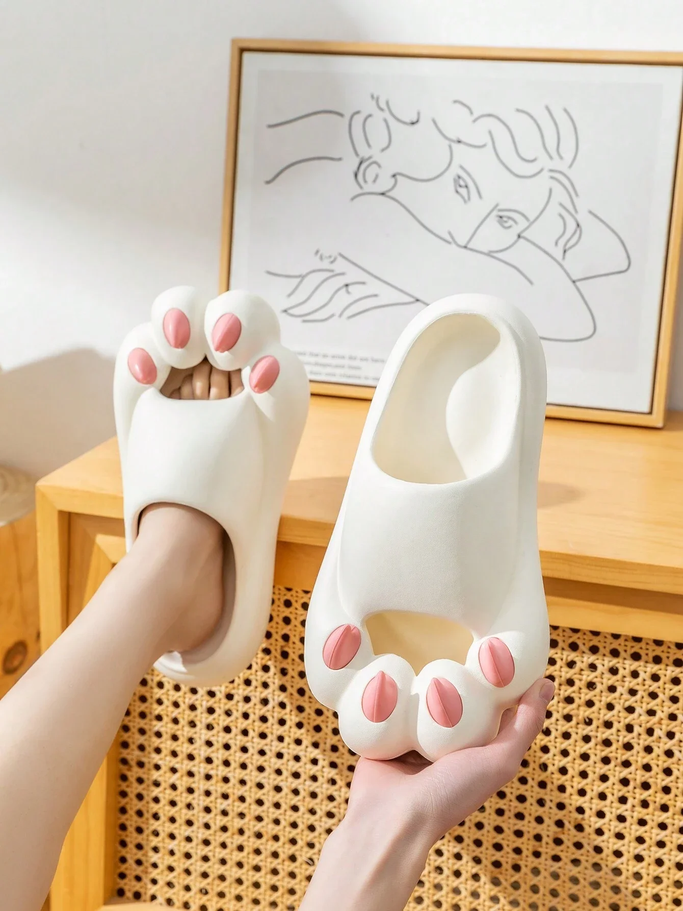 Leuke Cat Claw Slippers Zachte zolen Schoenen Binnendouche Comfort