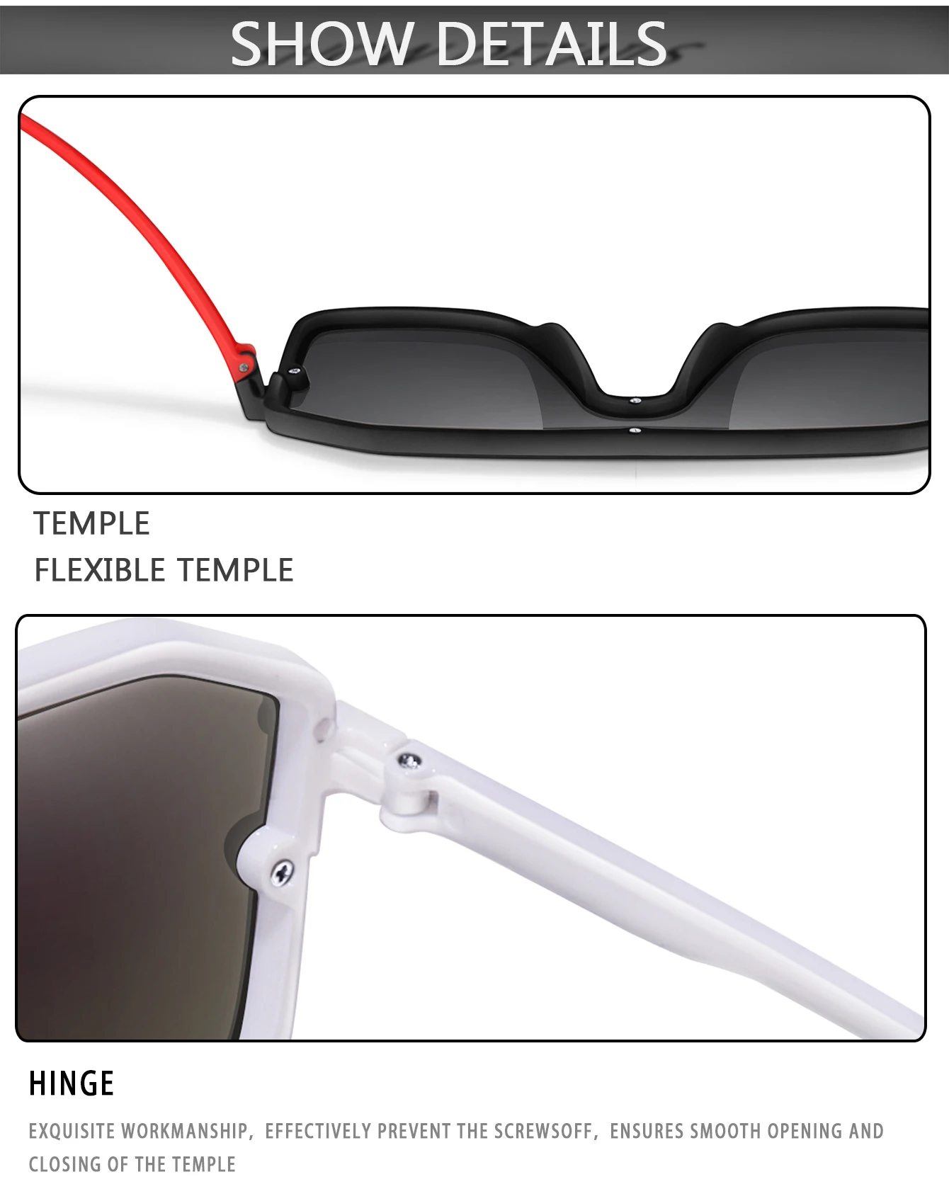 Neue Marke Fashion Square Großen Rahmen Sonnenbrille Männer Frauen Radfahren Brille Outdoor Sport Fahren Reise Winddicht Brillen Festival – Detail 16