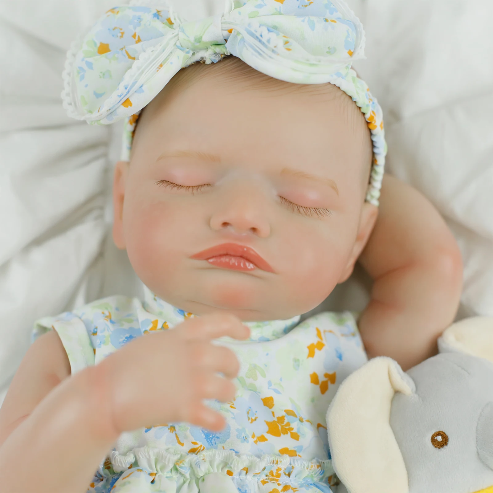 48CM Realistyczna Lalka Reborn Śpiąca Dziewczynka Rosalie Całe Ciało Winyl Silikon Realistyczna Ręcznie Robiona Wstępnie Pomalowana Kolekcjonerska Zabawka