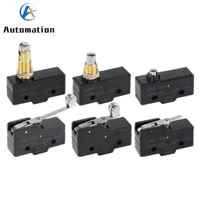 1szt LXW5 Mikroprzełącznik AC 380V DC 220V 10A Chwilowy wyłącznik krańcowy napędzany naciskaniem popychacza LXW5-11M 11Q2 11D 11M 11N1 N2 11G