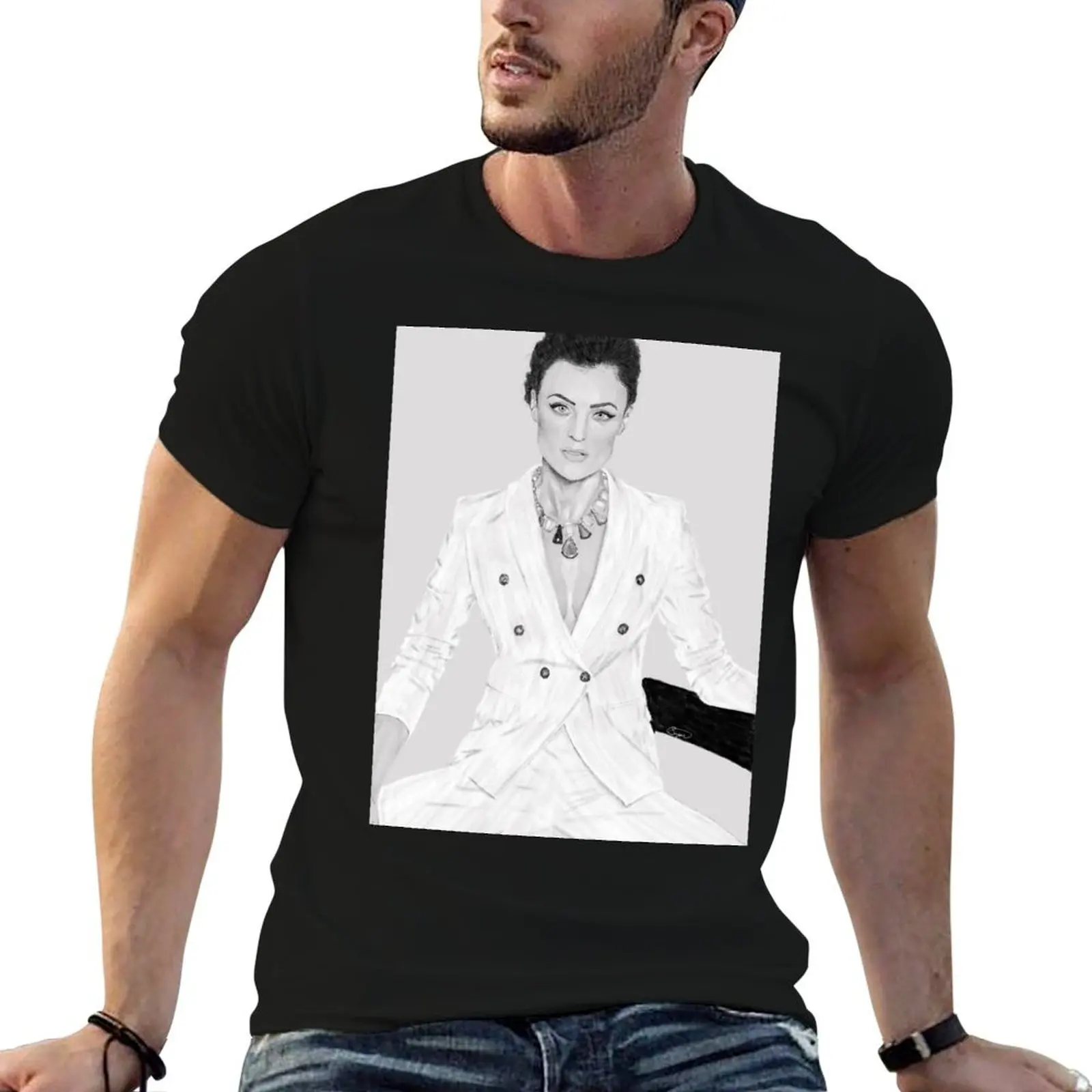 

Lyne Renée White Suit T-Shirt graphic t shirts clothes plain men graphic t shirts