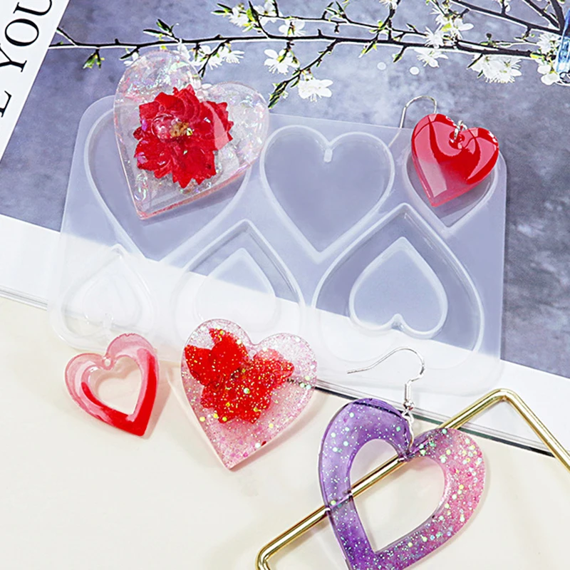Poker Hearts Clubs Diamonds Spades Earrings Mold Naszyjnik Wisiorek Forma DIY Biżuteria Żywica epoksydowa Silikonowe kolczyki Forma