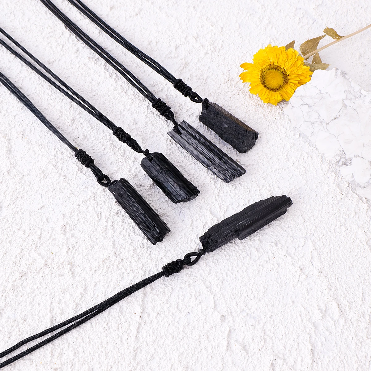 قلادة بدلاية من حجر التورمالين الأسود الطبيعي ، شكل غير منتظم ، حجر خام ، حجر كريستالي ، إكسسوارات #3