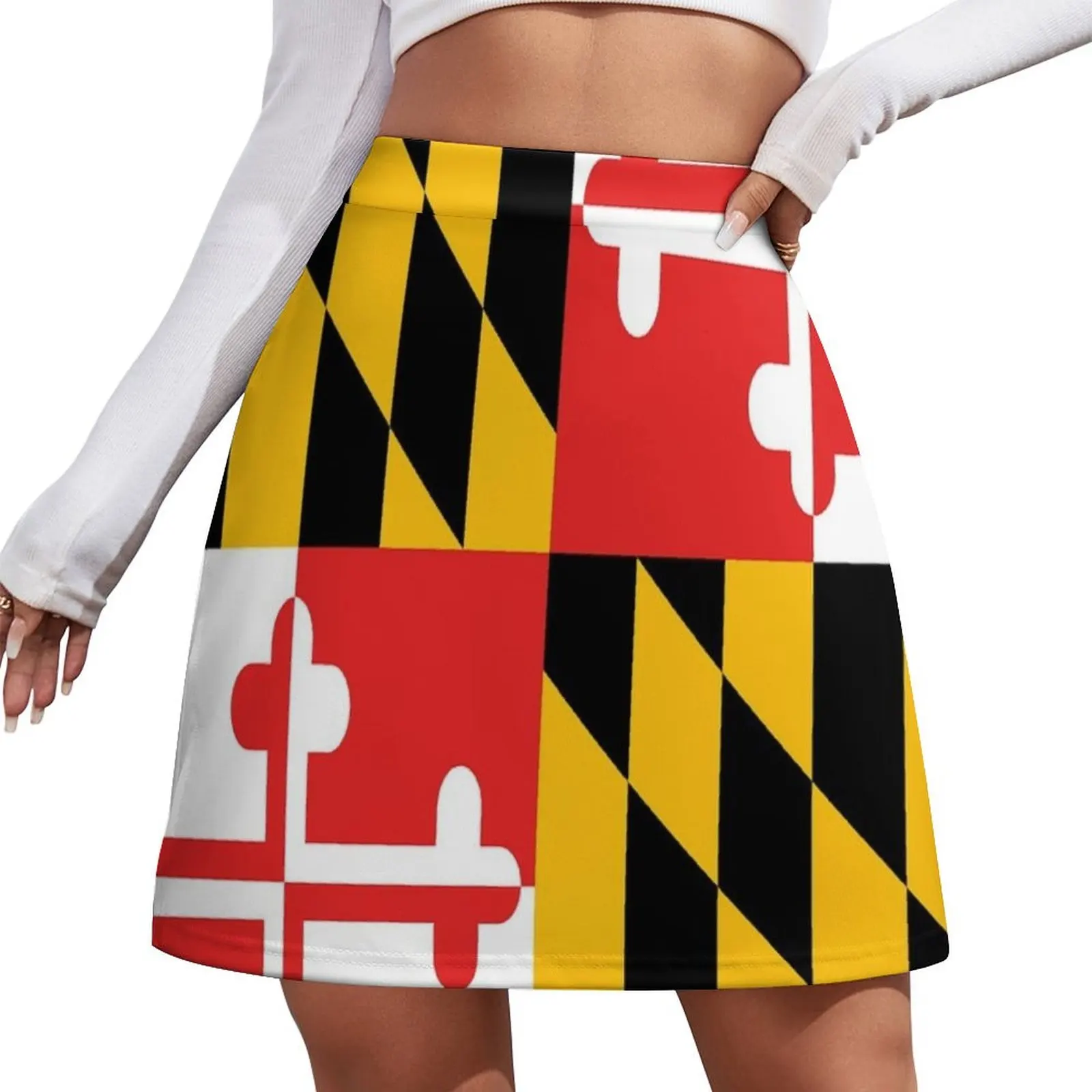 

Maryland State Flag Art Design Banner Mini Skirt Korean skirts Female dress