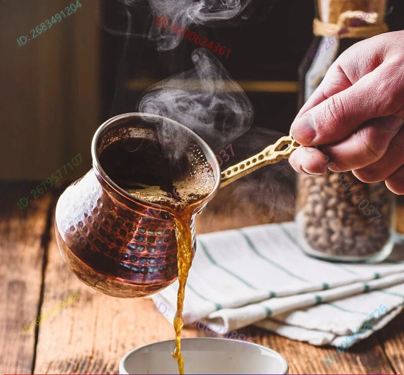 

Импортированный из Турции кофейник ручной работы из чистой меди, оригинальный корпус, горшок для заваривания чая, подвесные уши, горшок для ручного заваривания