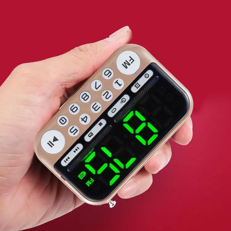 محمول صغير راديو FM المتكلم مشغل موسيقى TF بطاقة USB لأجهزة الكمبيوتر آي بود الهاتف مع شاشة LED الرقص HiFi إنذار-25