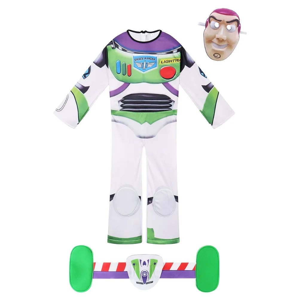 Toy Story Buzz Lightyear Children Jumpsuit Cosplay Costume Astronaut Kids Bodysuit with Mask Christmas Carnival Party Dress Up