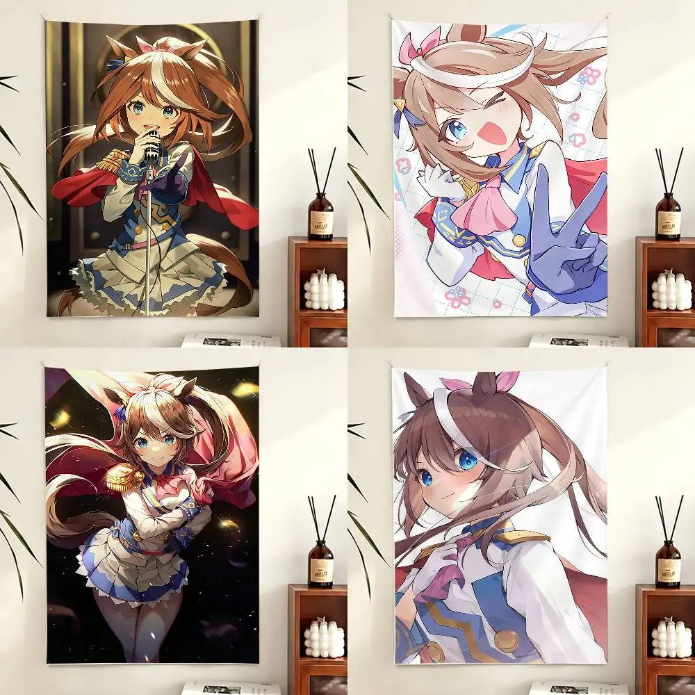 

U-Umamusume P-Pretty D-Derby T-Tokai T-Teio Flags Wall Hanging Background Art Banner for Bedroom Home Outdoor Decor